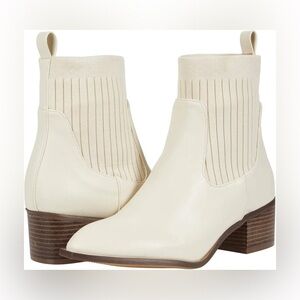 CL by Laundry Cream Ankle Boots with Sleek Design